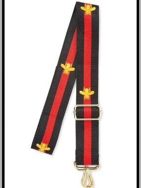 Adjustable Black and Red Strap with Yellow Bee Accents